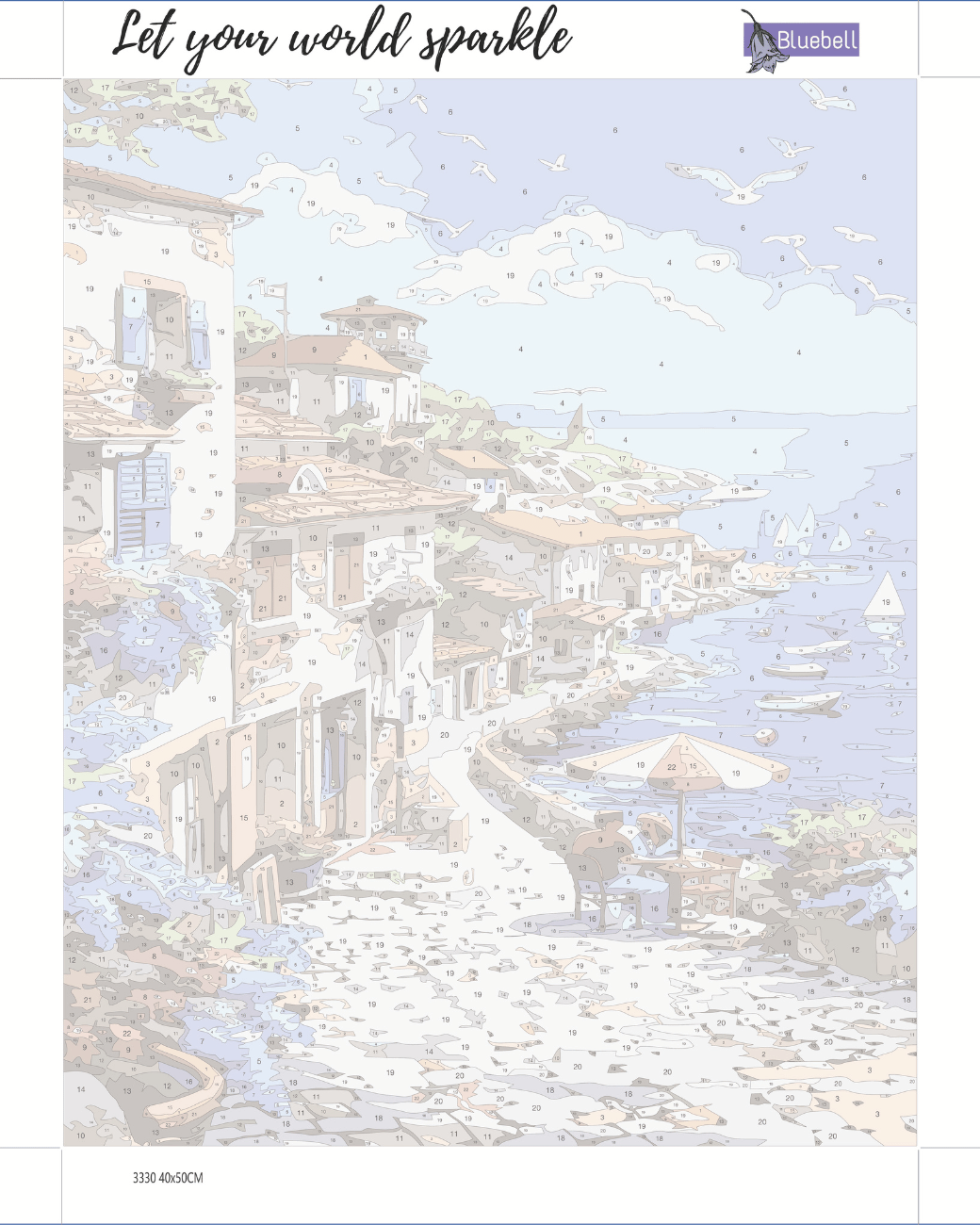 Greece shore paint by number