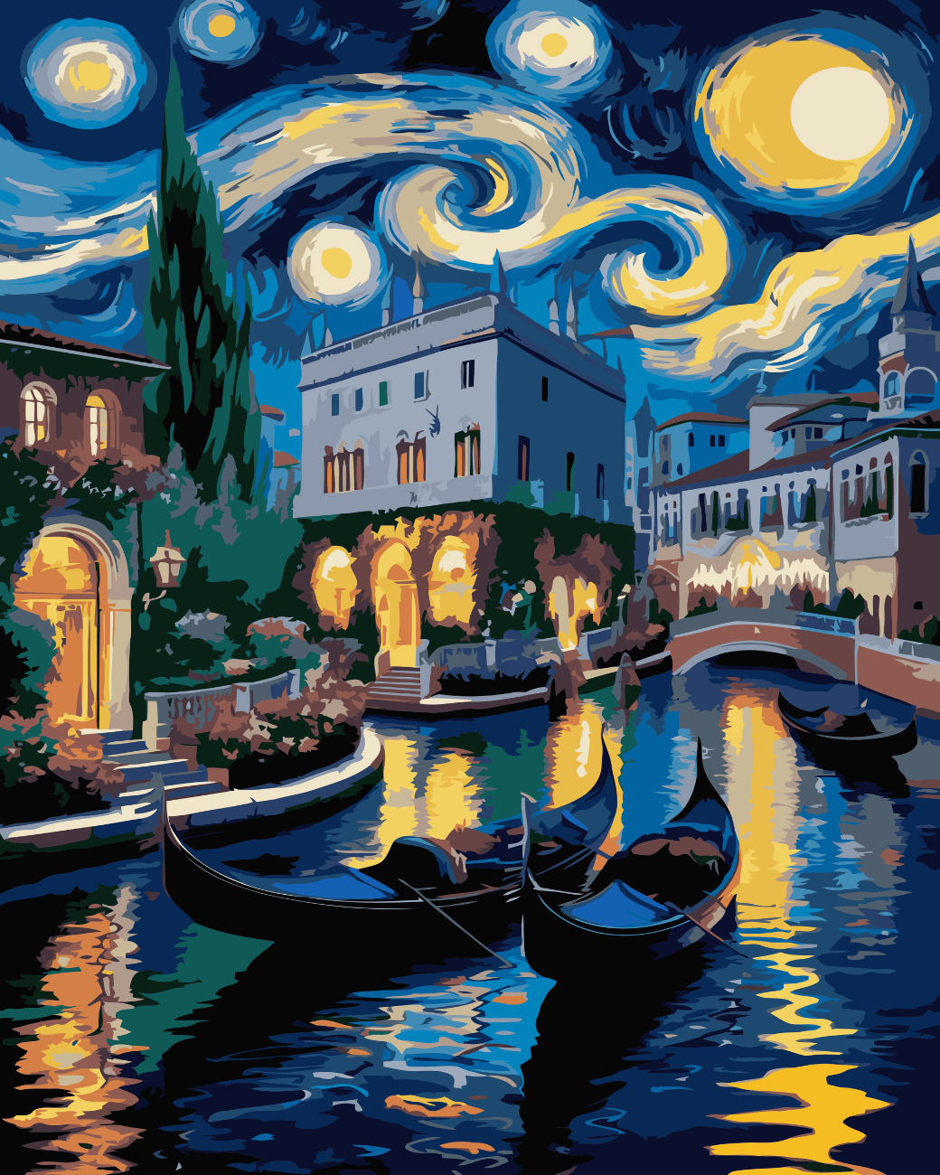 Starry night venice paint by number