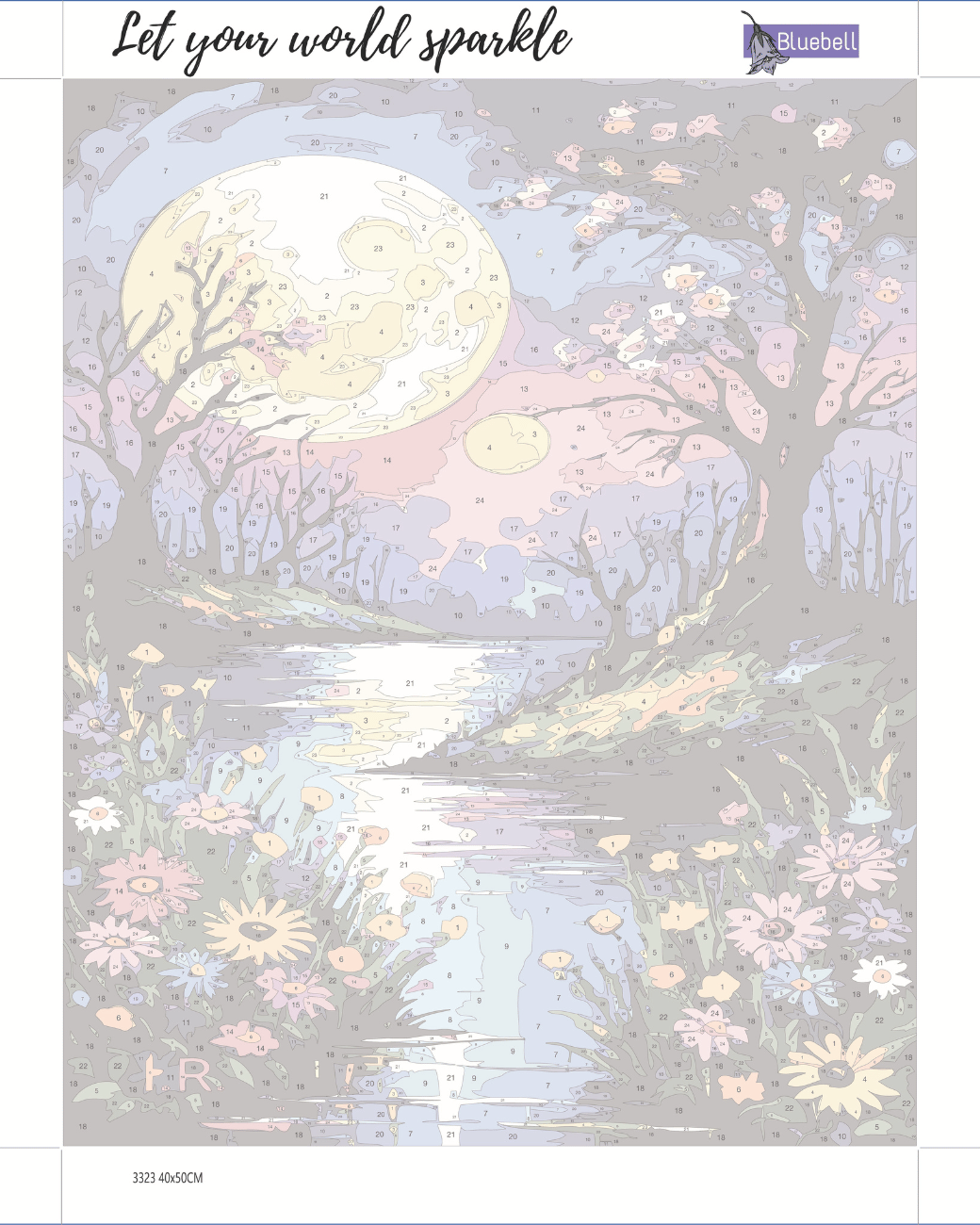 Pastel landscape paint by number