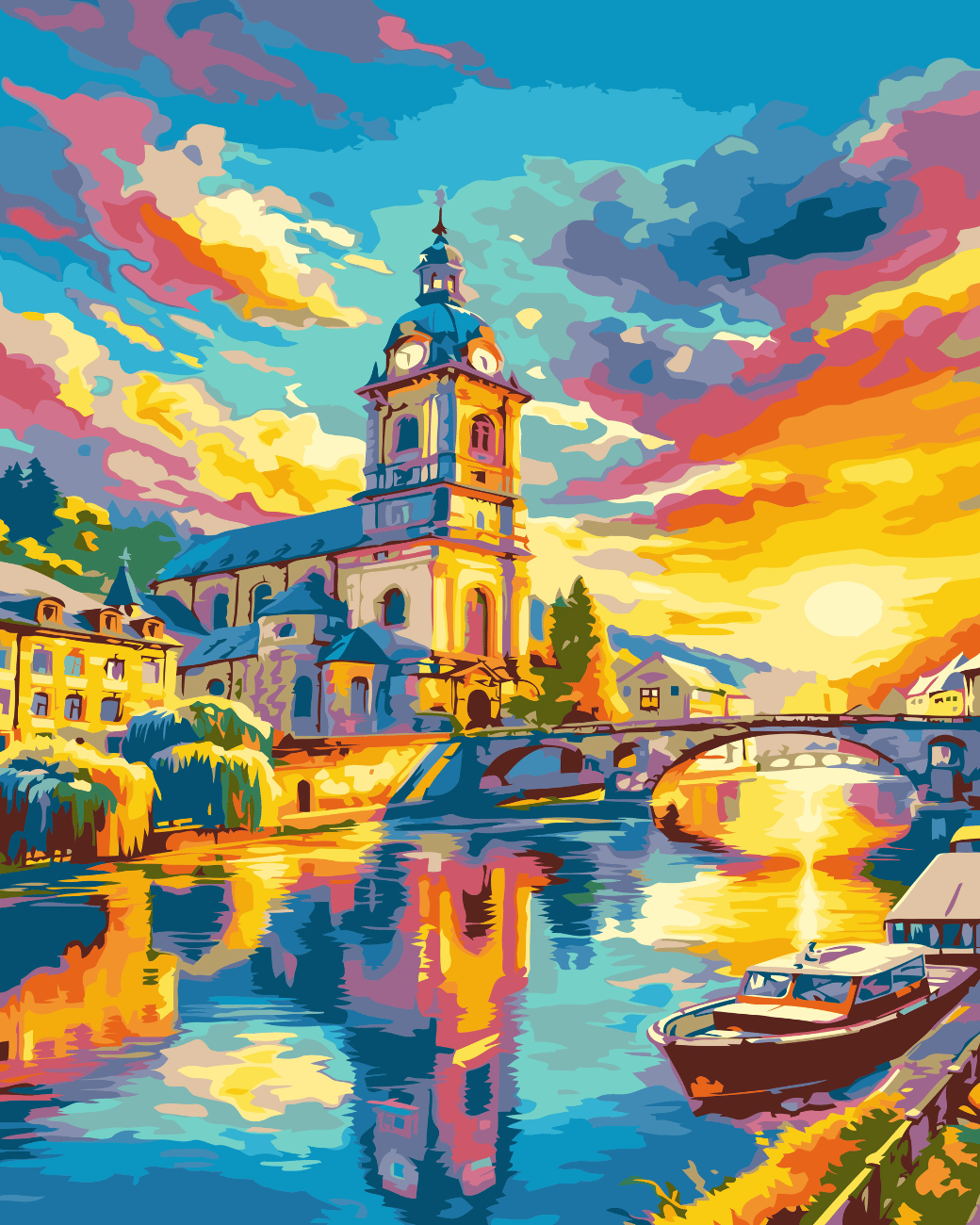 Golden horizon paint by number