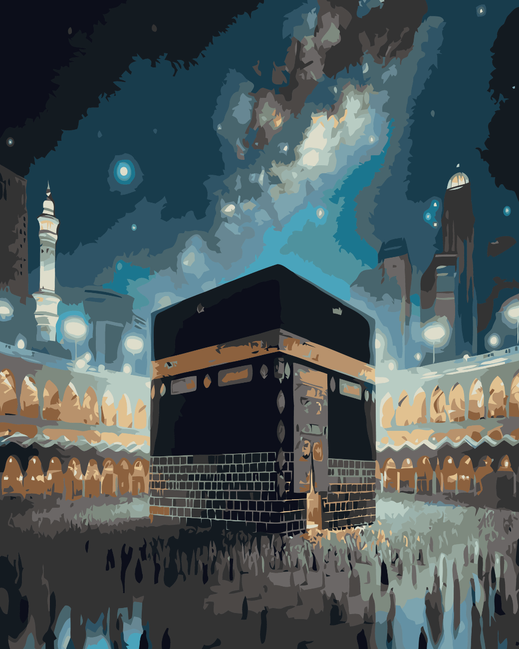 Beautiful kaaba view paint by number