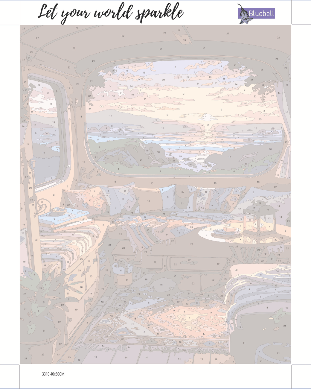 Serene cabin view paint by number