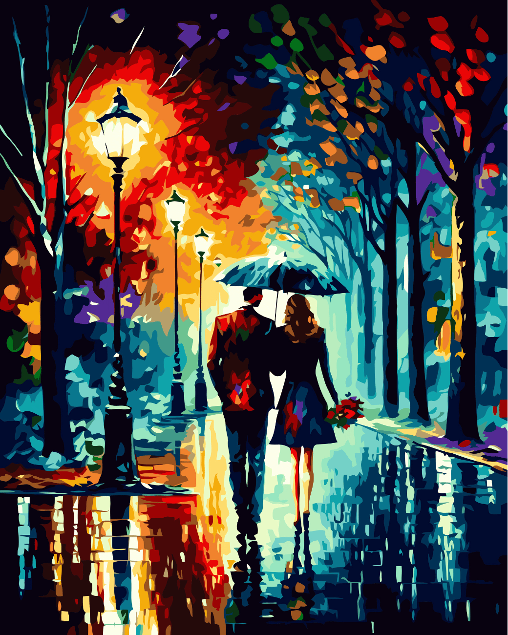 Evening stroll paint by number