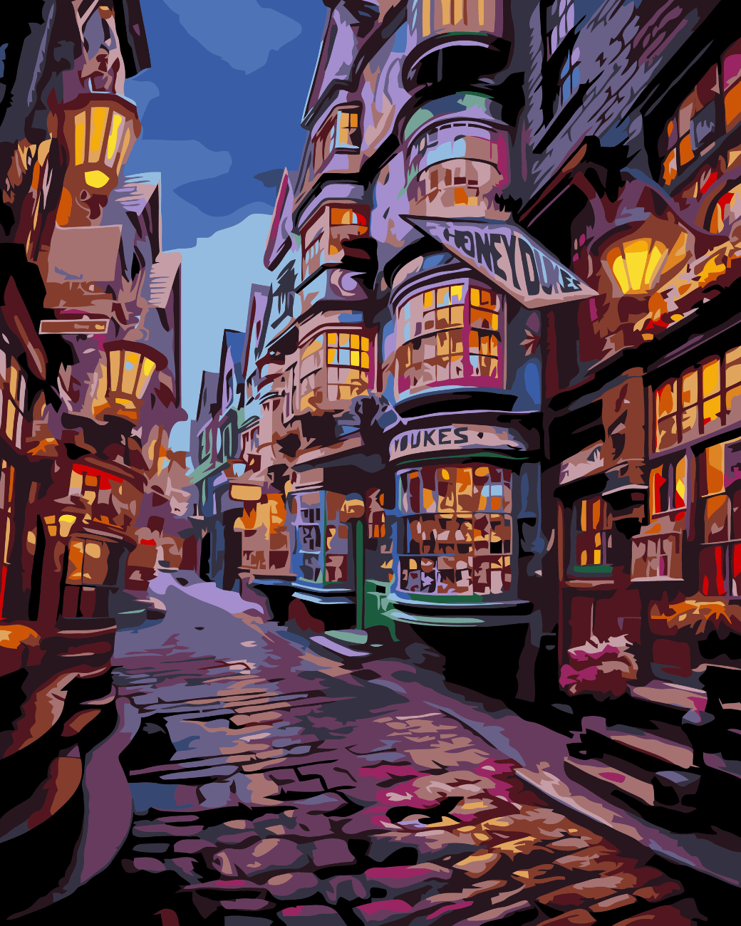 Wizard streets paint by number