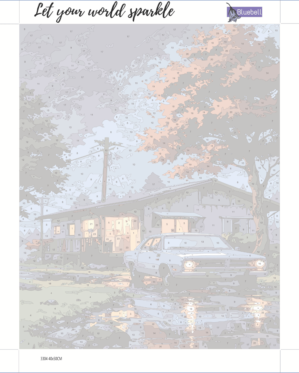 Rainy motel night paint by number