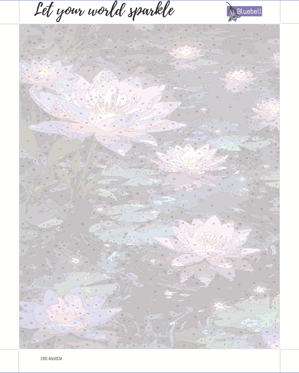 Glowing water lily paint by number