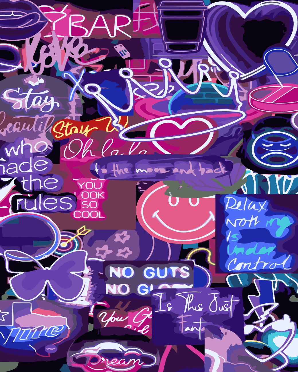 Neon signs paint by number