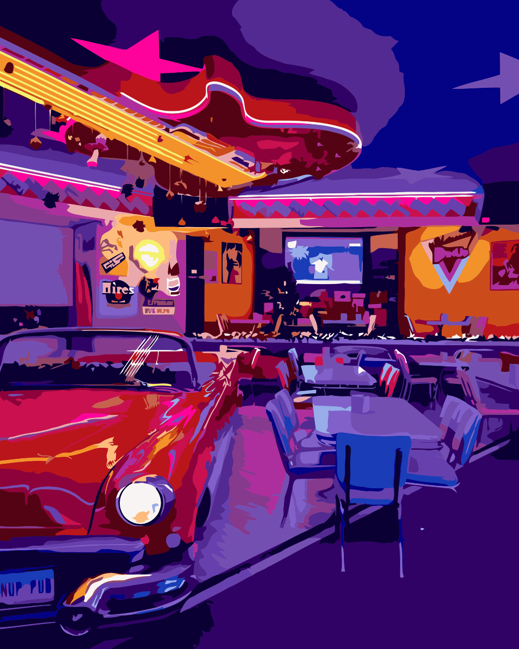 Retro Dinner paint by number