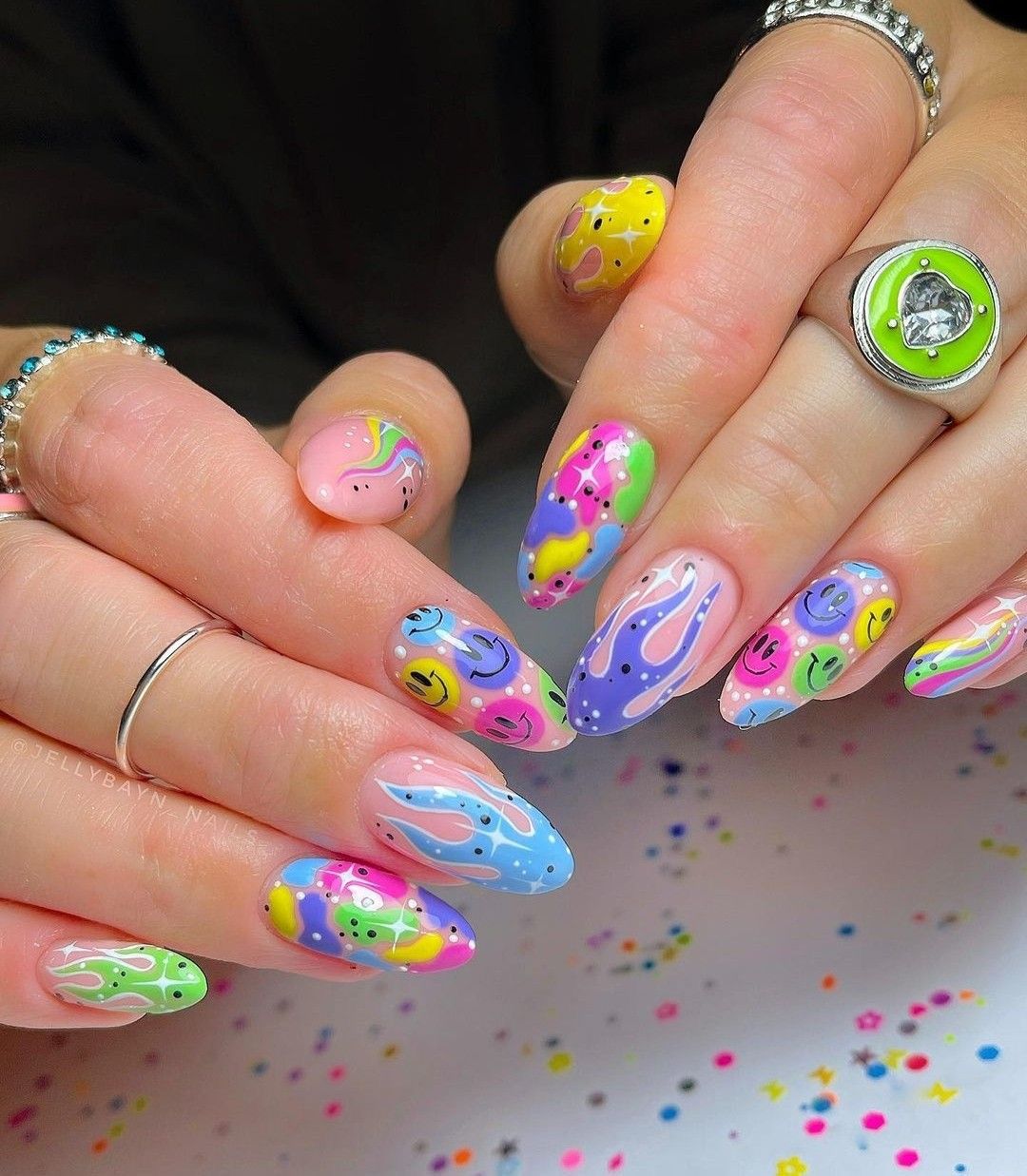 24 pcs short almond press on nails