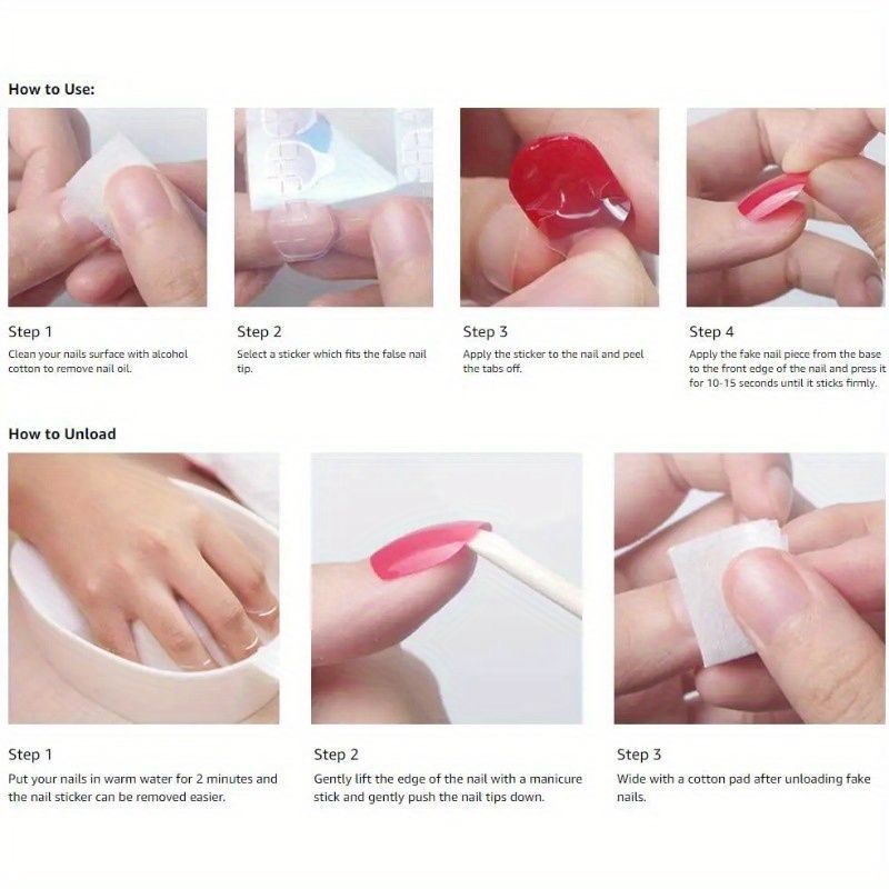 24 pcs glossy long ballerina fake nails