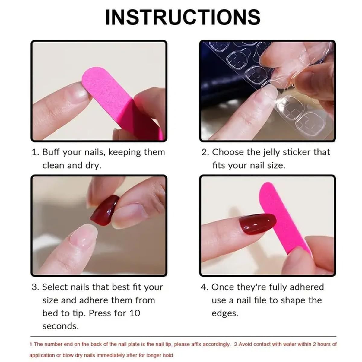 24 pcs glossy long ballerina fake nails